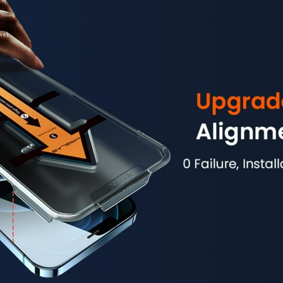 MRGLAS 2-Pack Privacy Screen Protector + 2 Camera Protectors - iPhone 12 Pro Max - Picture 6 of 9